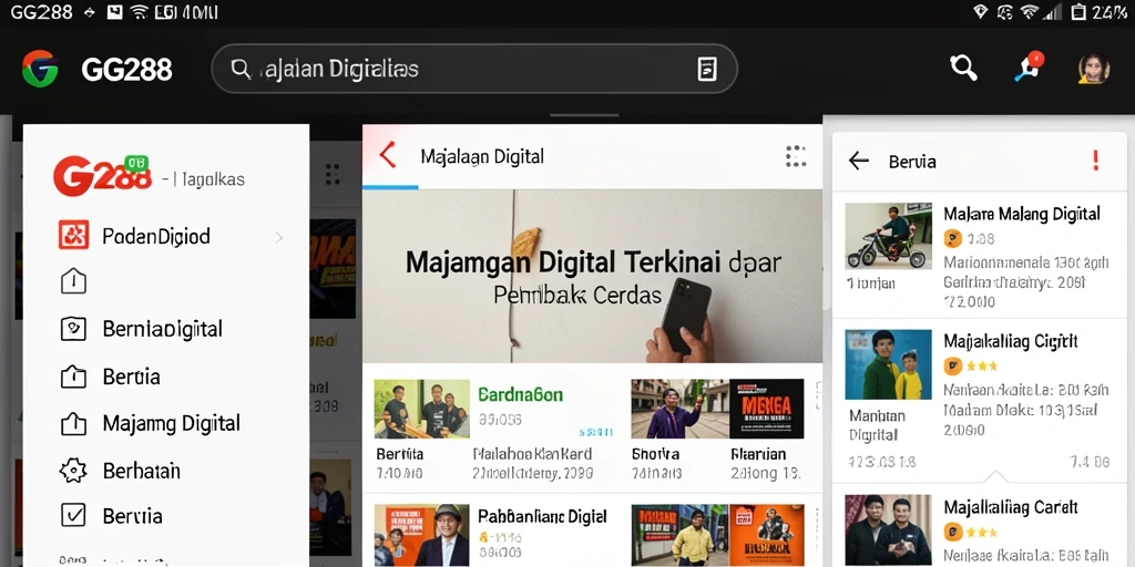 Tampilan antarmuka aplikasi Majalah Digital GG288 yang modern dan ramah pengguna.