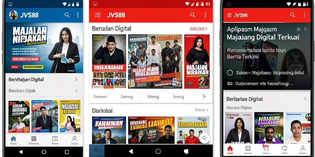 Antarmuka JVS88 yang sederhana dan menarik untuk Majalah Digital.