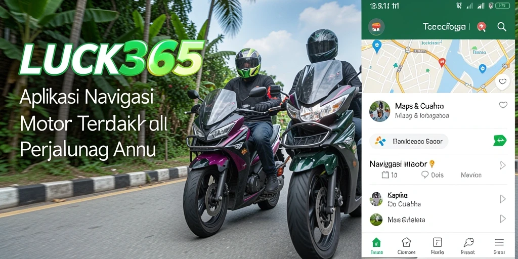 Tampilan antarmuka aplikasi LUCK365 untuk Navigasi Motor yang mudah digunakan.