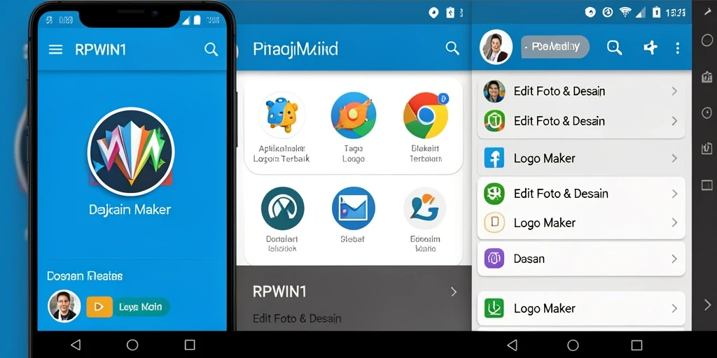 Antarmuka intuitif aplikasi Logo Maker RPWIN1 yang memudahkan desain.