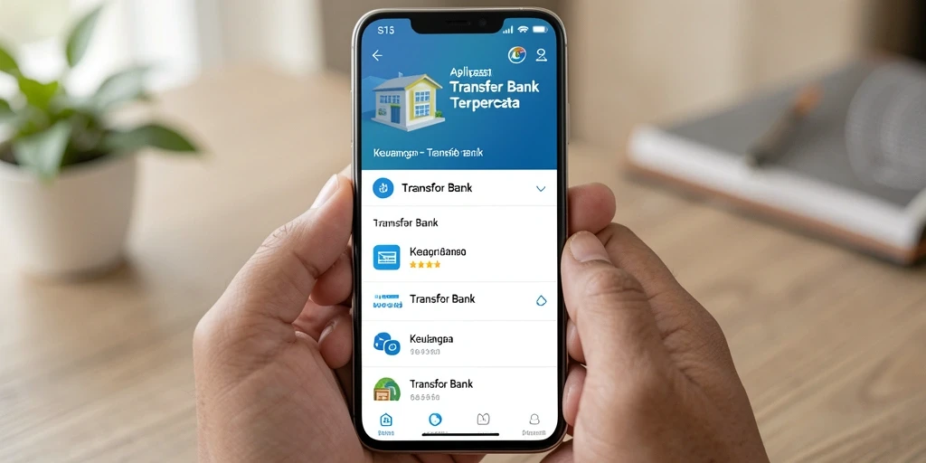 Tampilan antarmuka aplikasi S13 untuk transfer bank yang nyaman dan mudah.