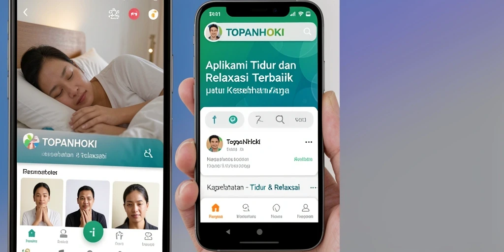 Screenshot TOPANHOKI yang menunjukkan antarmuka tidur dan relaksasi yang nyaman.
