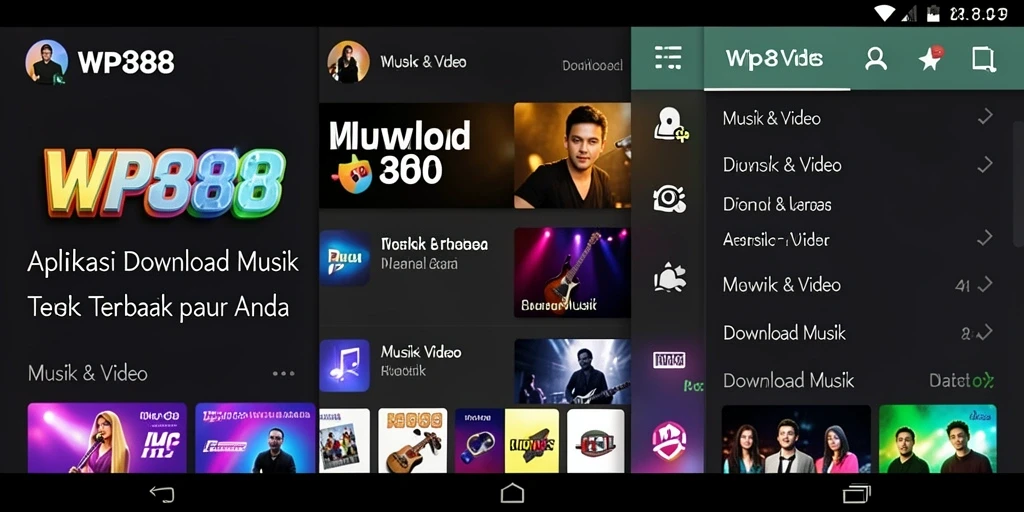 Antarmuka WP888 yang sederhana dan efisien untuk Download Musik.